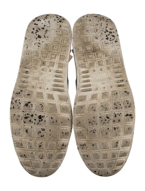 Valentino Leather Colorblock Pattern Sneakers