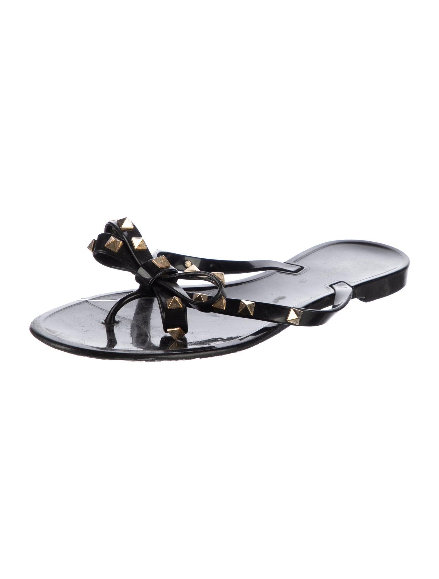 Valentino Rockstud Accents Rubber Slides