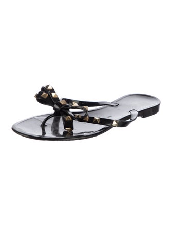 Valentino Rockstud Accents Rubber Slides