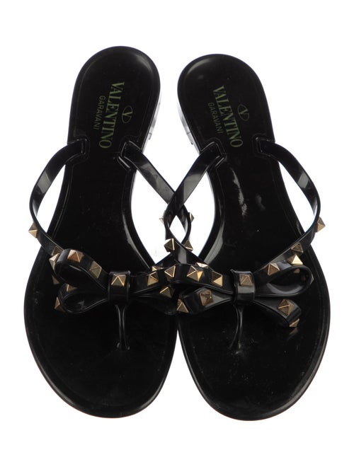 Valentino Rockstud Accents Rubber Slides