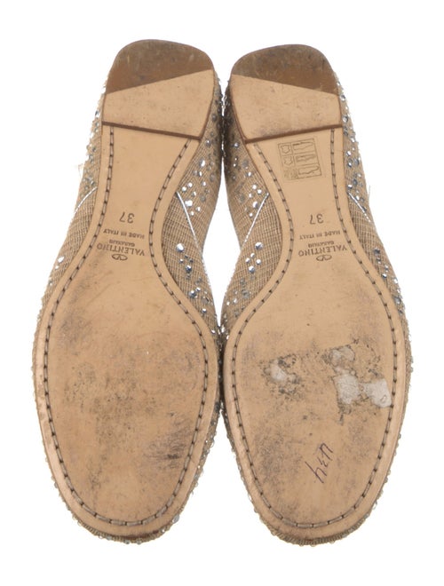 Valentino Raffia Crystal Embellishments D'Orsay Flats
