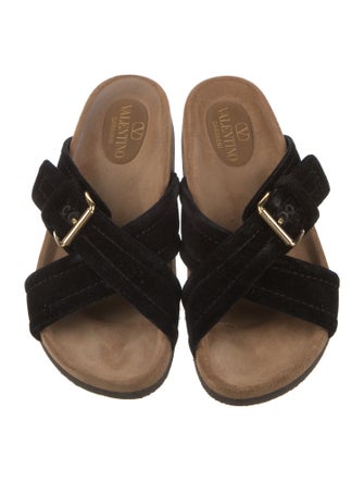 Valentino Velvet Slides