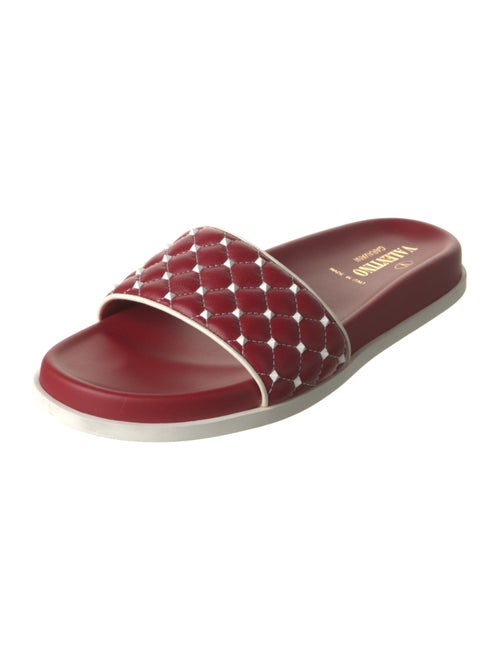 Valentino Rockstud Accents Leather Slides