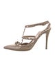Valentino Rockstud Accents Patent Leather T-Strap Pumps