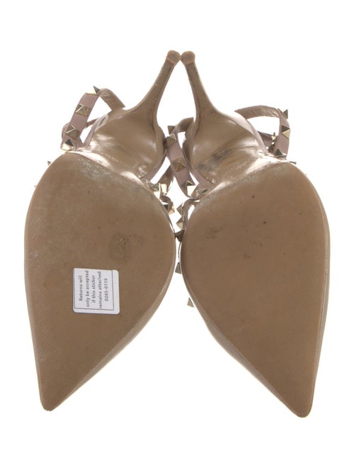 Valentino Rockstud Accents Patent Leather T-Strap Pumps