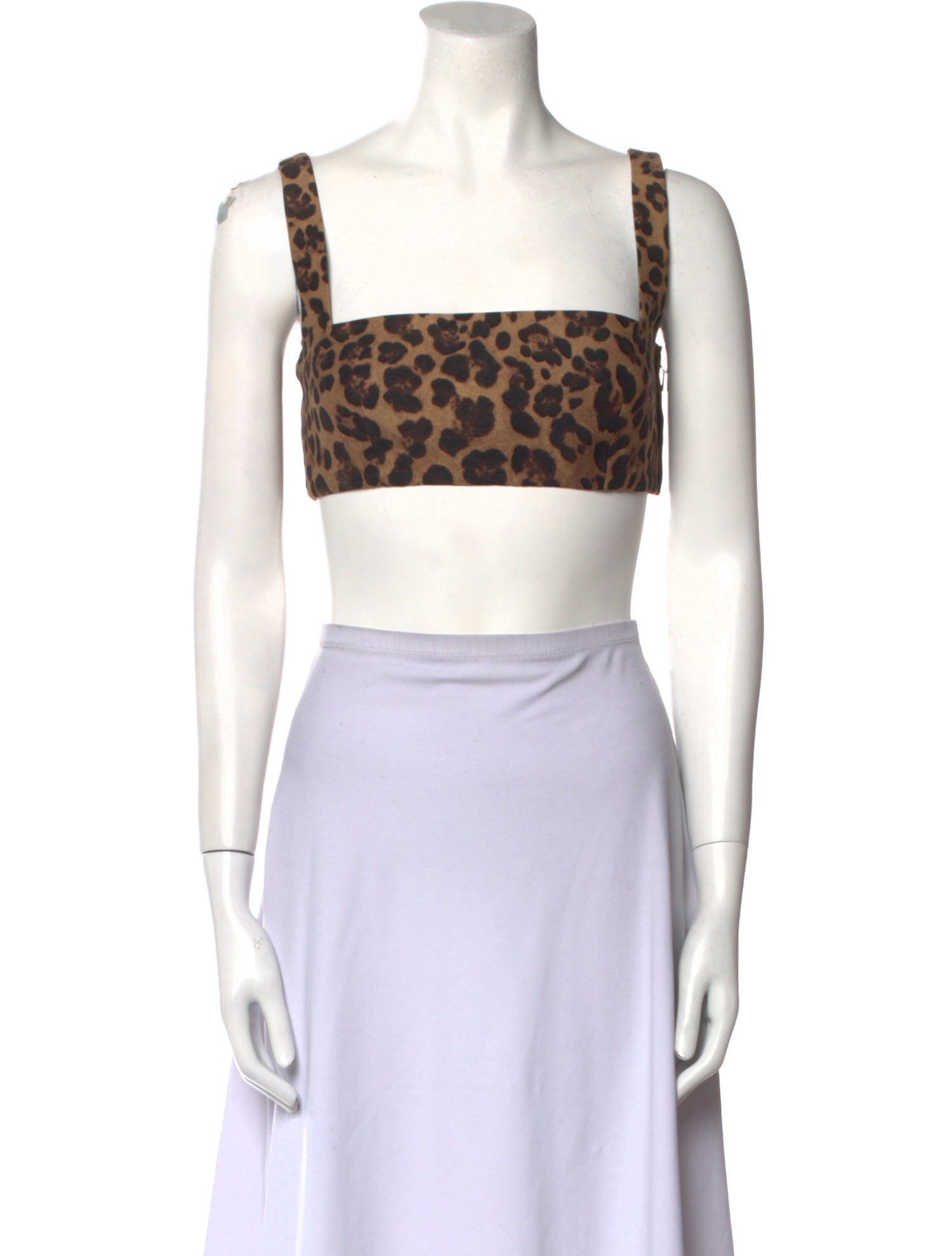 Valentino Virgin Wool Animal Print Crop Top w/ Tags