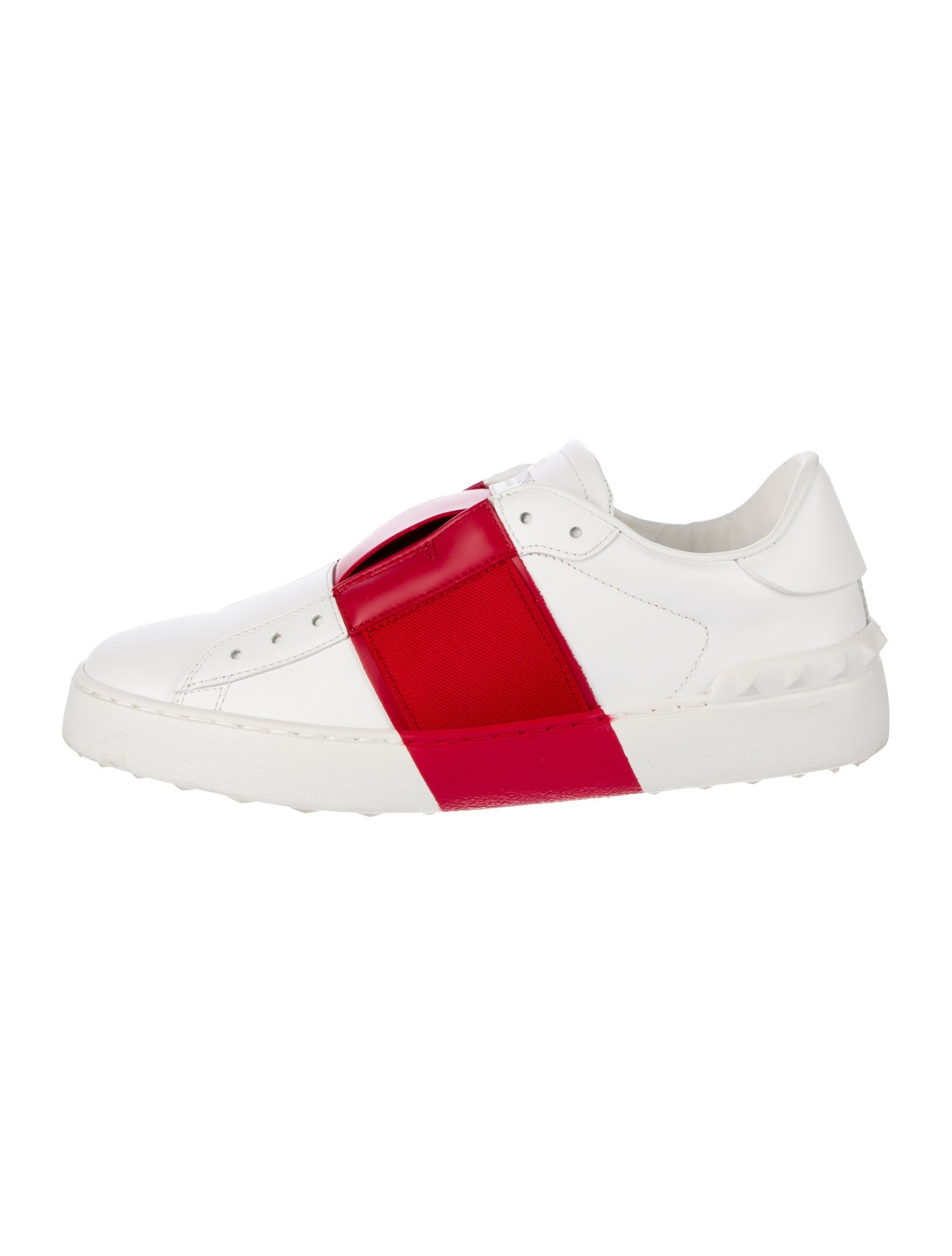 Valentino Rockstud Accents Leather Sneakers