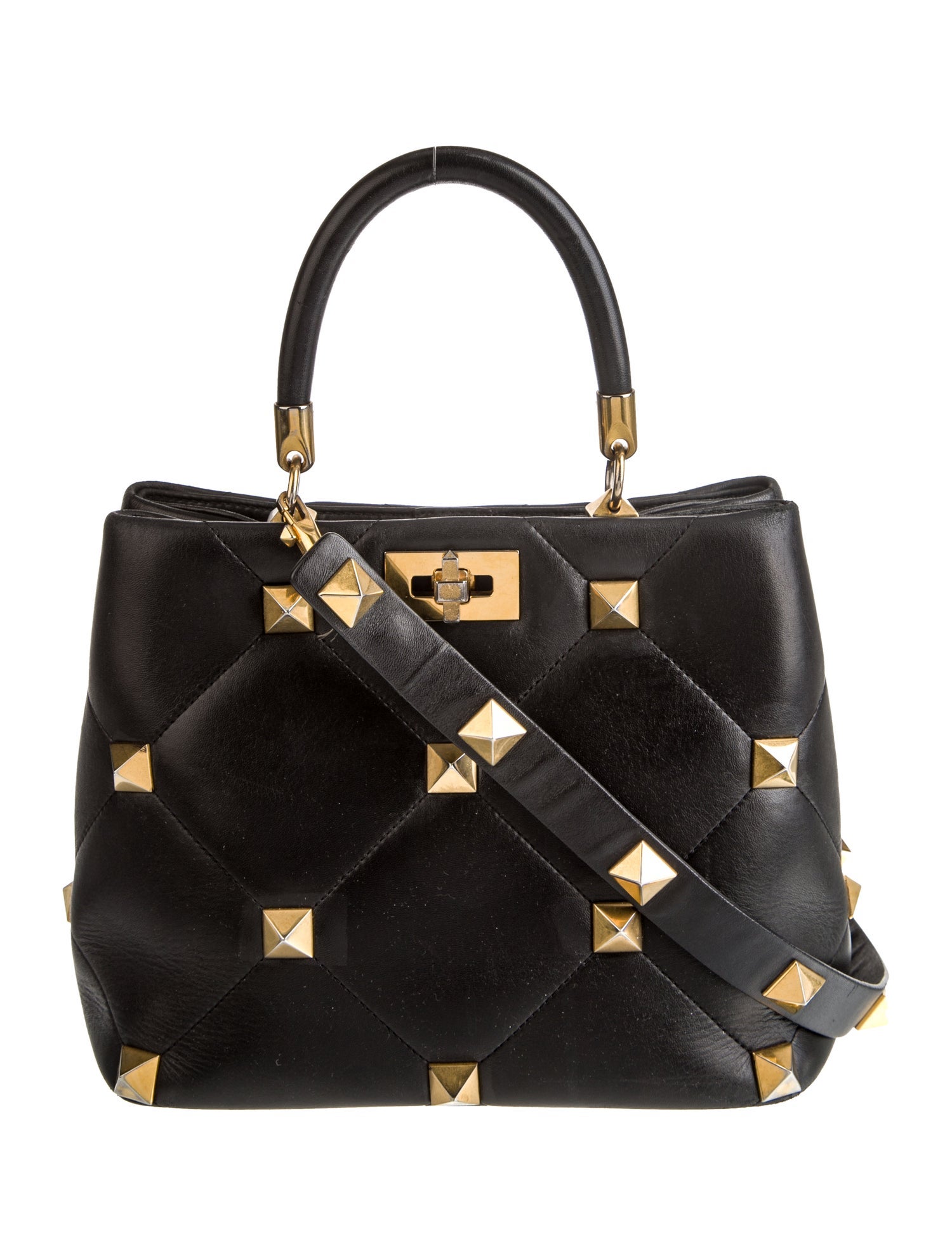 Valentino Shining Flower Tux 360 - Black Hobos, Handbags