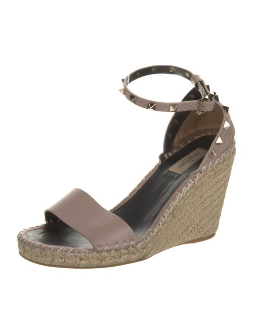 Valentino Rockstud Accents Leather Espadrilles