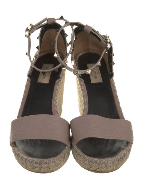 Valentino Rockstud Accents Leather Espadrilles