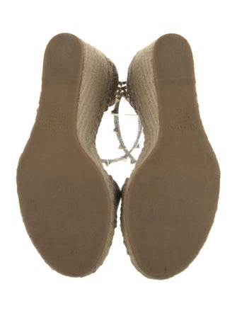 Valentino Rockstud Accents Leather Espadrilles