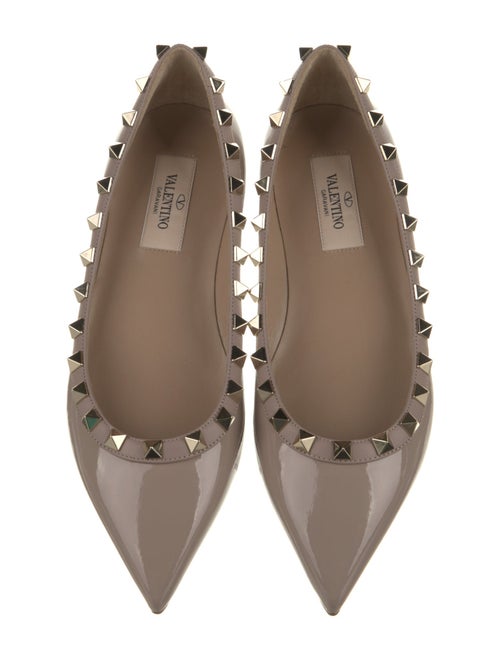 Valentino Rockstud Accents Patent Leather Ballet Flats