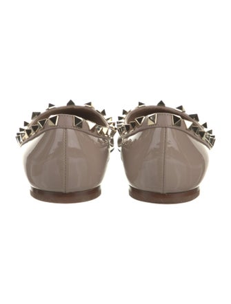 Valentino Rockstud Accents Patent Leather Ballet Flats