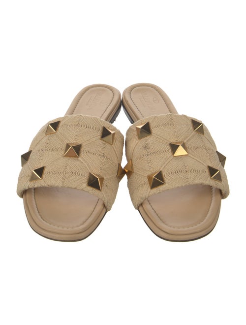 Valentino Canvas Studded Accents Slides