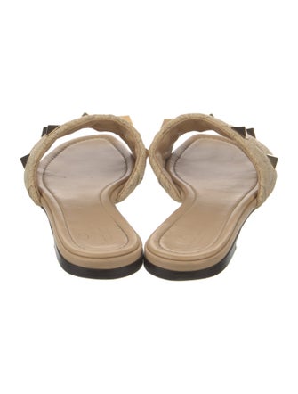 Valentino Canvas Studded Accents Slides