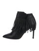 Valentino Leather Fringe Trim Accent Boots