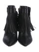 Valentino Leather Fringe Trim Accent Boots