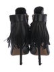 Valentino Leather Fringe Trim Accent Boots