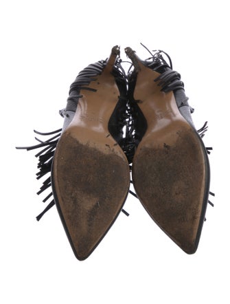 Valentino Leather Fringe Trim Accent Boots