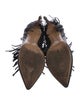 Valentino Leather Fringe Trim Accent Boots