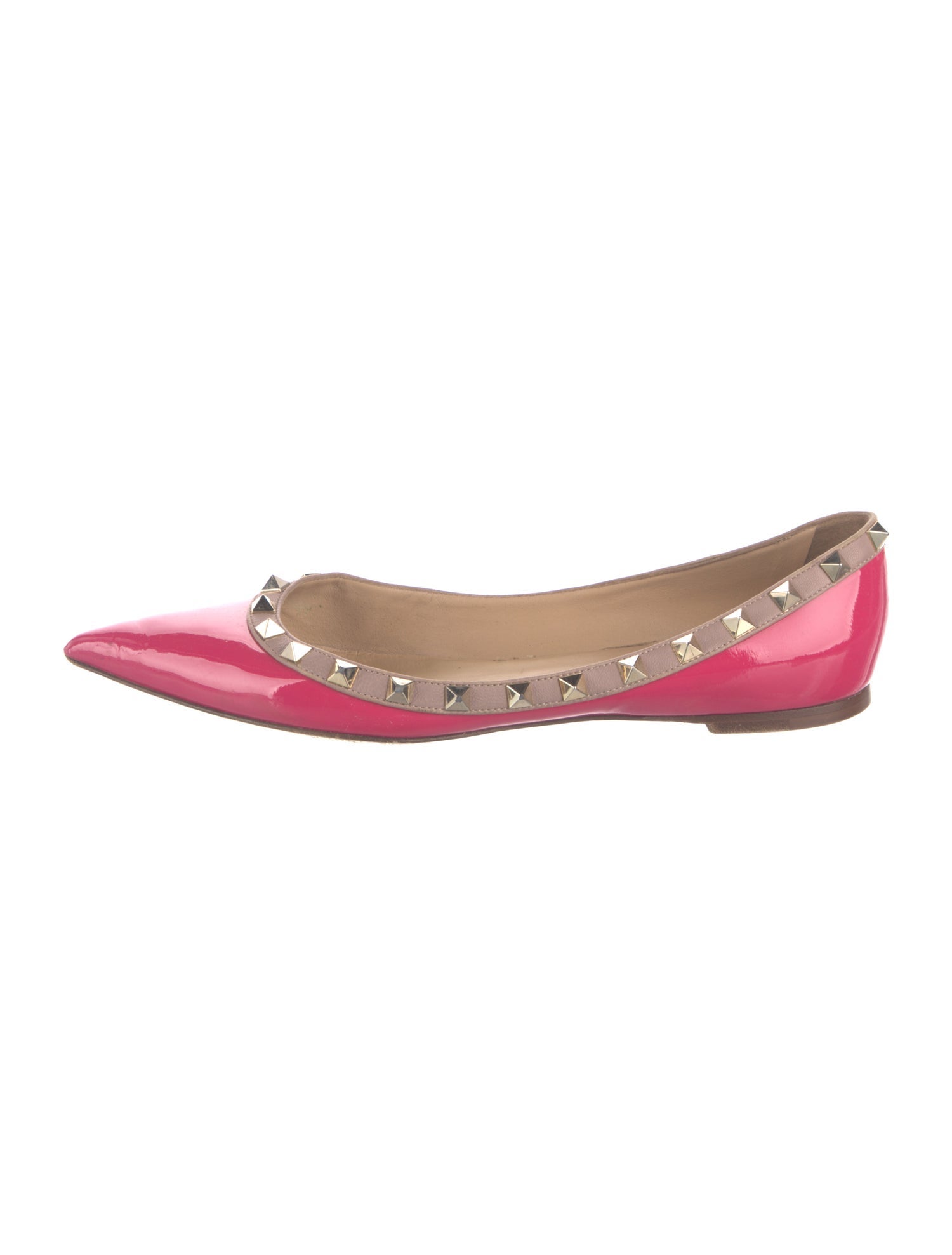 Valentino Rockstud Accents Patent Leather Flats