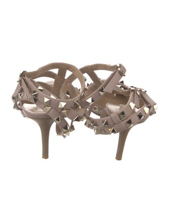 Valentino Rockstud Accents Patent Leather T-Strap Pumps