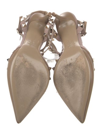 Valentino Rockstud Accents Patent Leather T-Strap Pumps