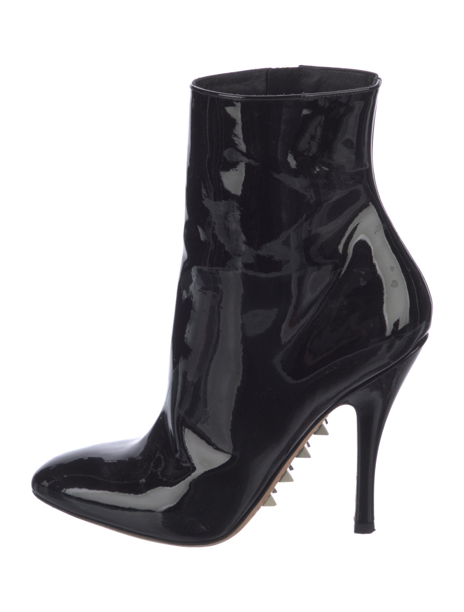 Valentino Rockstud Accents Patent Leather Sock Boots