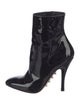 Valentino Rockstud Accents Patent Leather Sock Boots