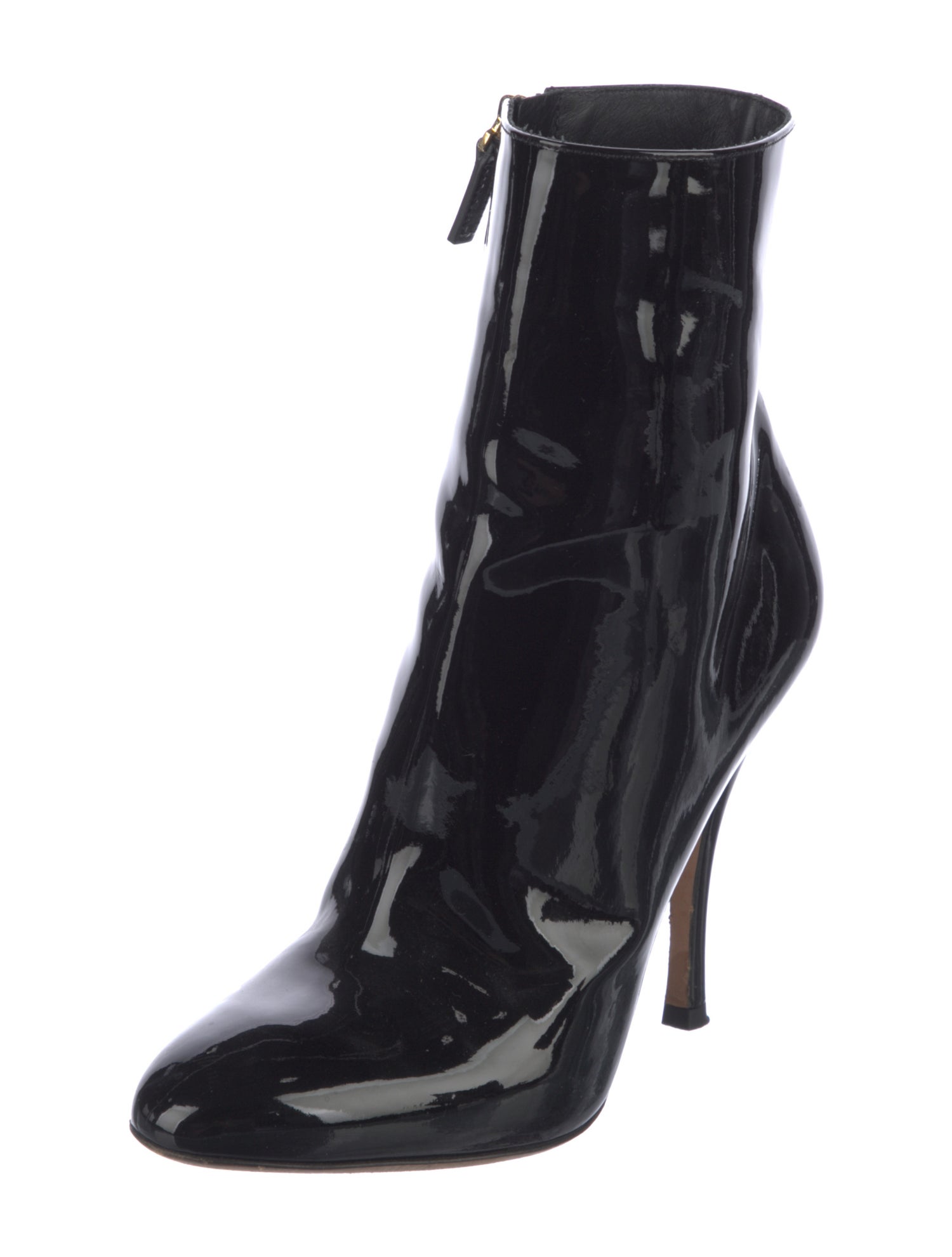 Valentino Rockstud Accents Patent Leather Sock Boots
