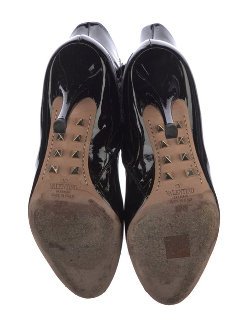 Valentino Rockstud Accents Patent Leather Sock Boots