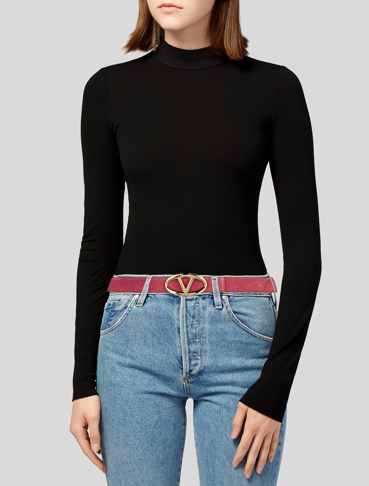 Valentino Skinny Leather Belt