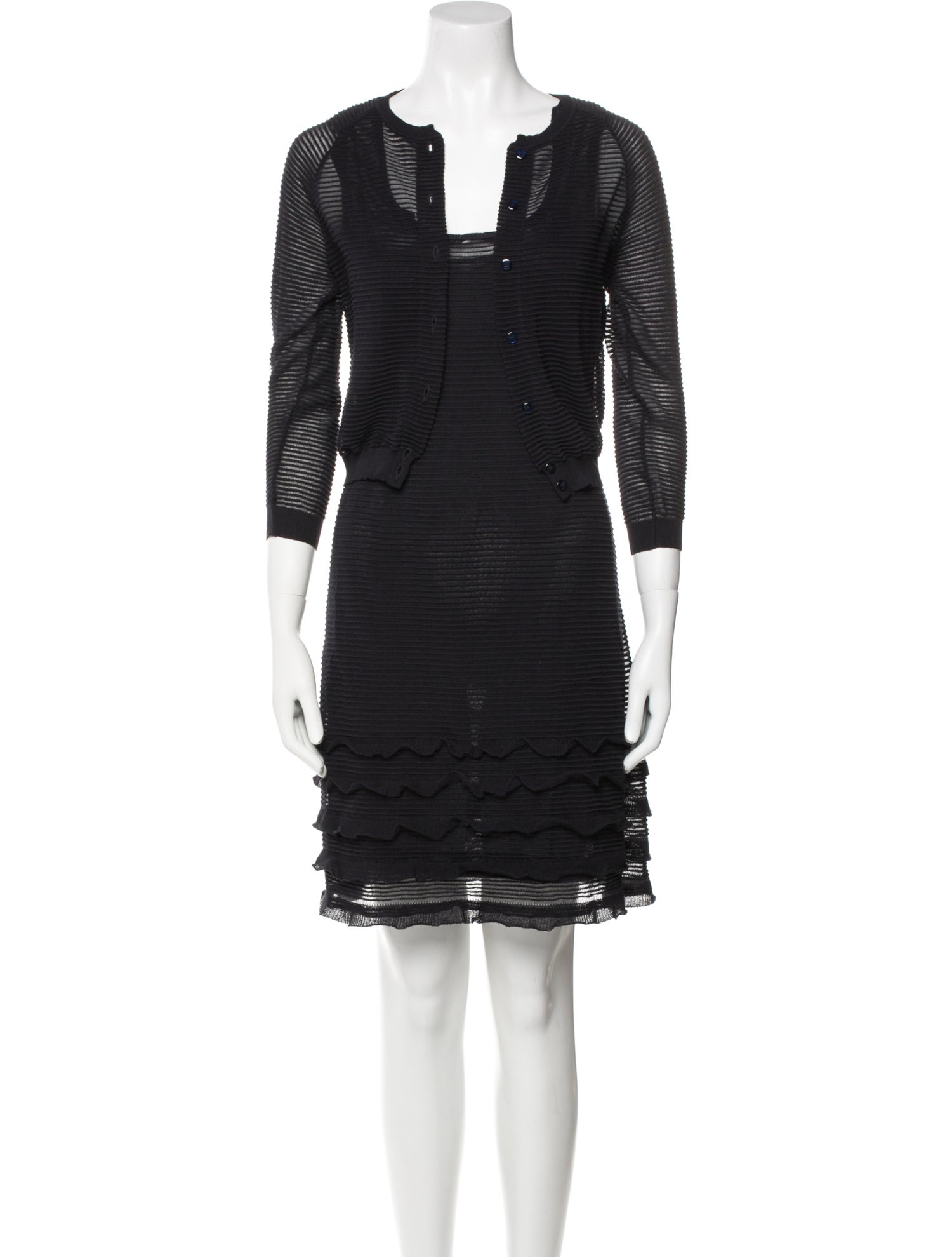 Valentino Ruffle Embellishment Dress Set