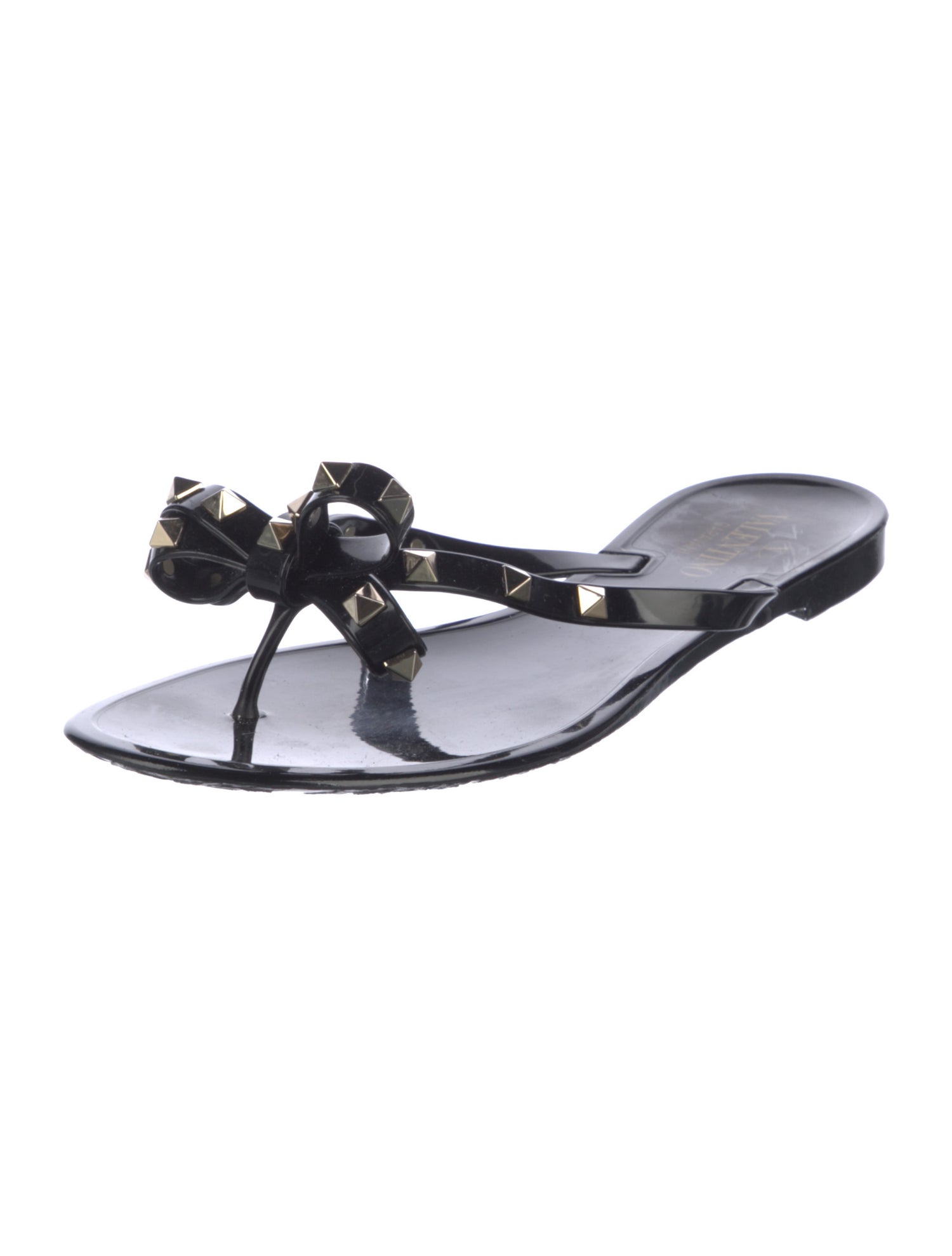 Valentino Rockstud Accents Rubber Slides