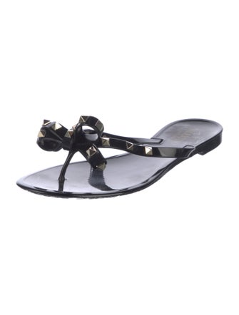 Valentino Rockstud Accents Rubber Slides