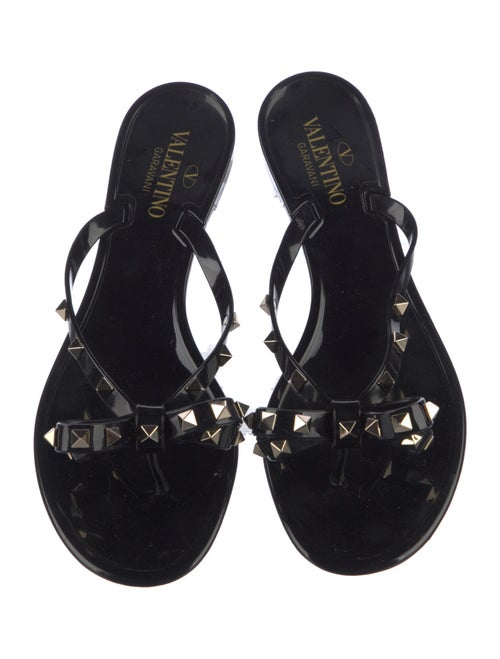 Valentino Rockstud Accents Rubber Slides