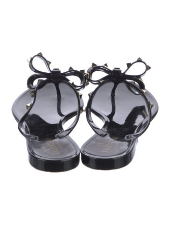 Valentino Rockstud Accents Rubber Slides