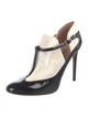 Valentino Patent Leather Colorblock Pattern T-Strap Pumps