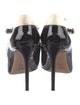 Valentino Patent Leather Colorblock Pattern T-Strap Pumps