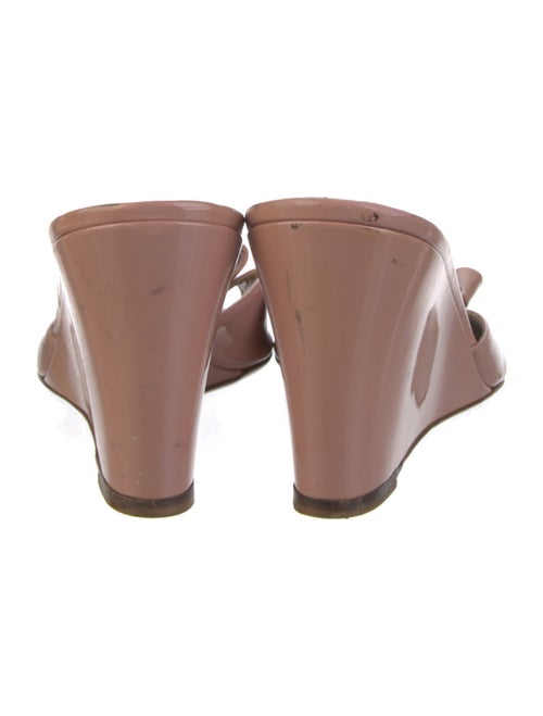 Valentino Patent Leather Bow Accents Slides