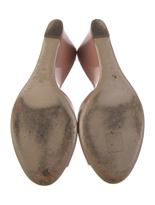 Valentino Patent Leather Bow Accents Slides