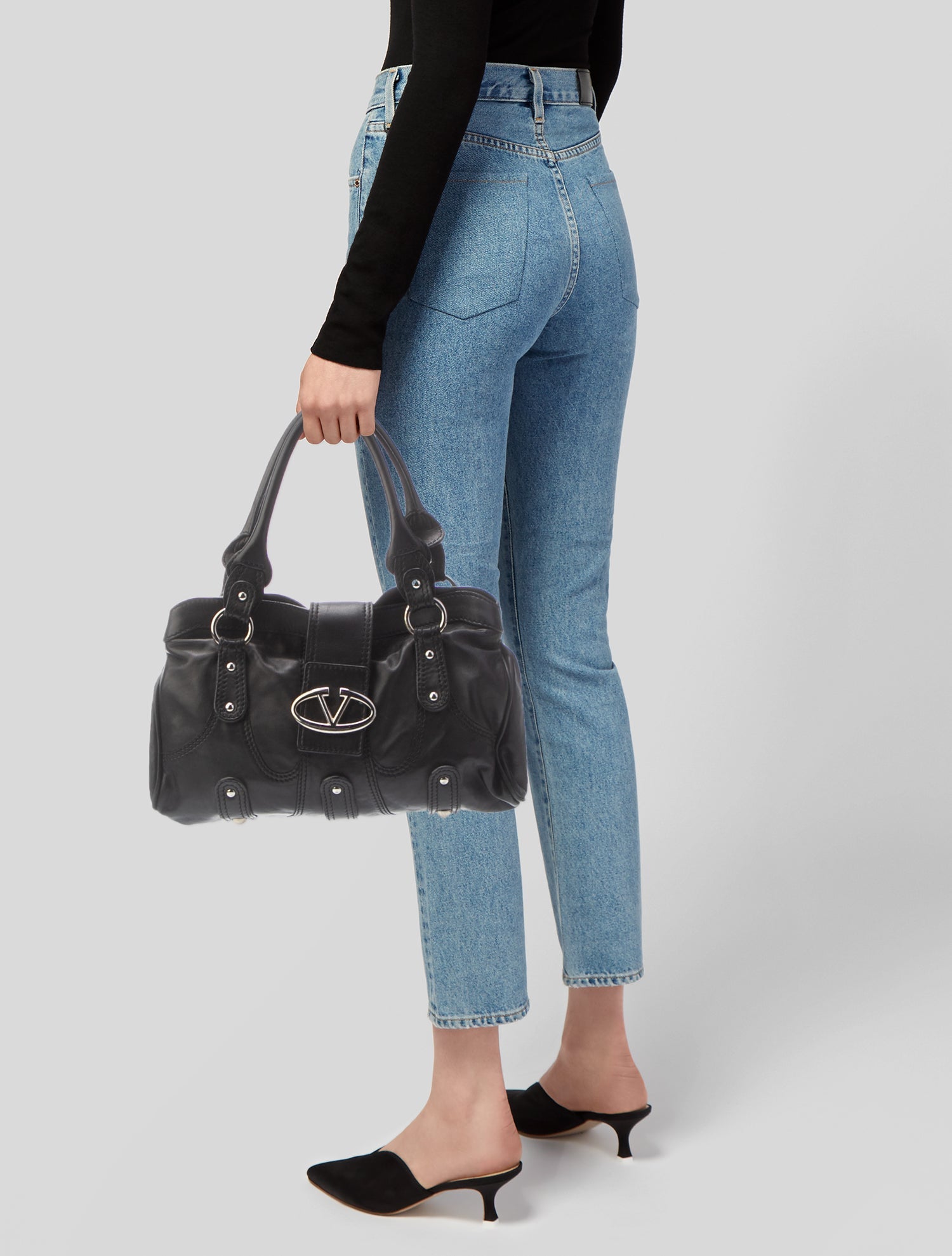 Valentino Leather Top Handle Bag