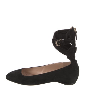 Valentino Suede Printed Ballet Flats