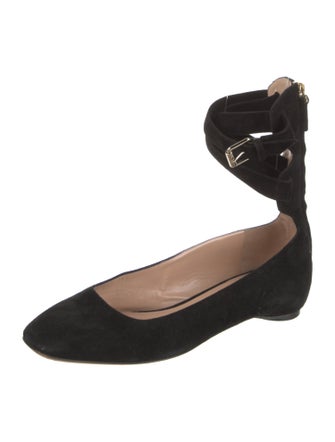 Valentino Suede Printed Ballet Flats