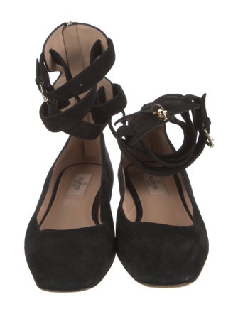 Valentino Suede Printed Ballet Flats