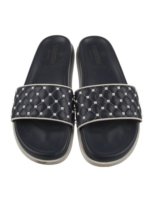 Valentino Rockstud Accents Leather Slides