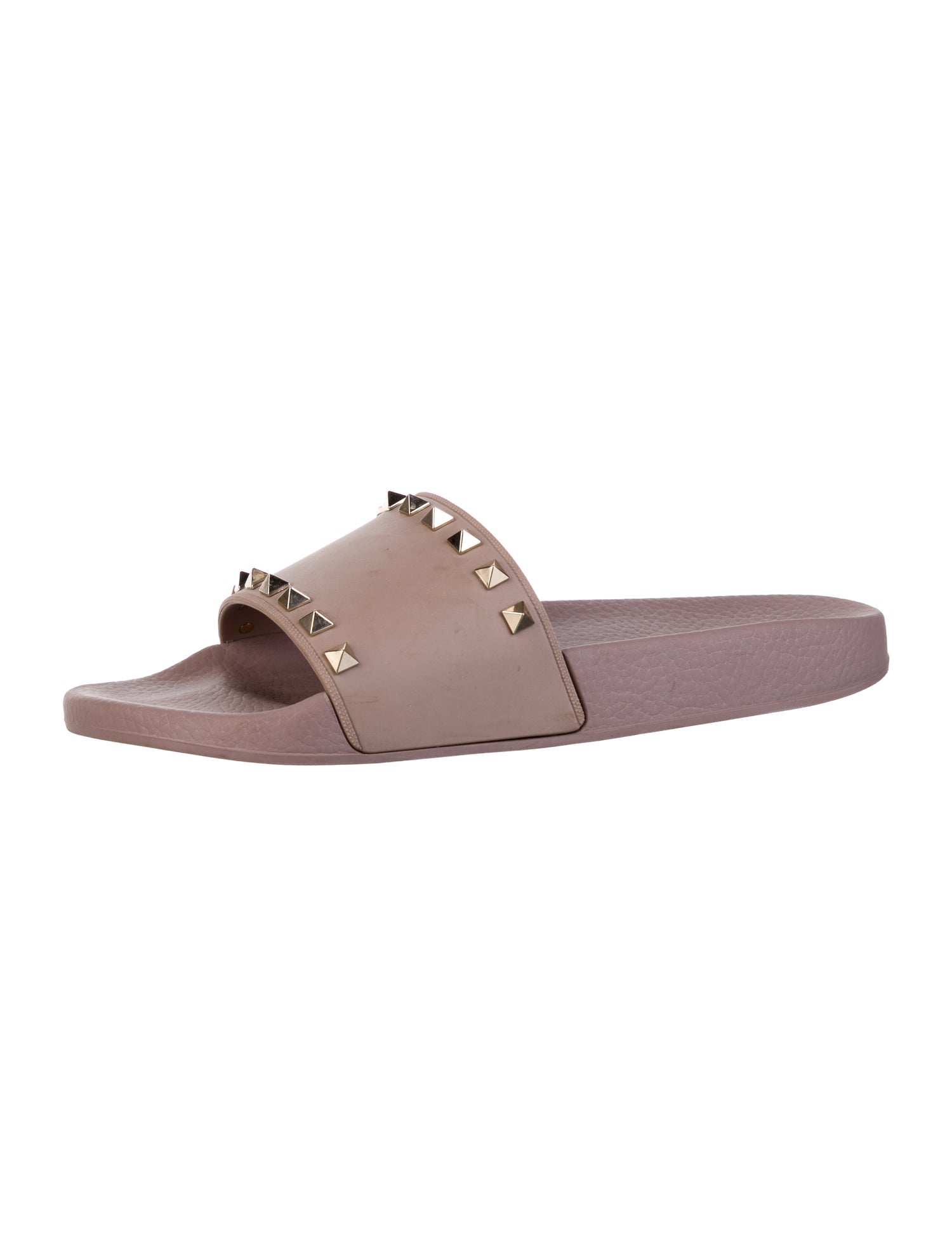 Valentino Rockstud Accents Rubber Slides