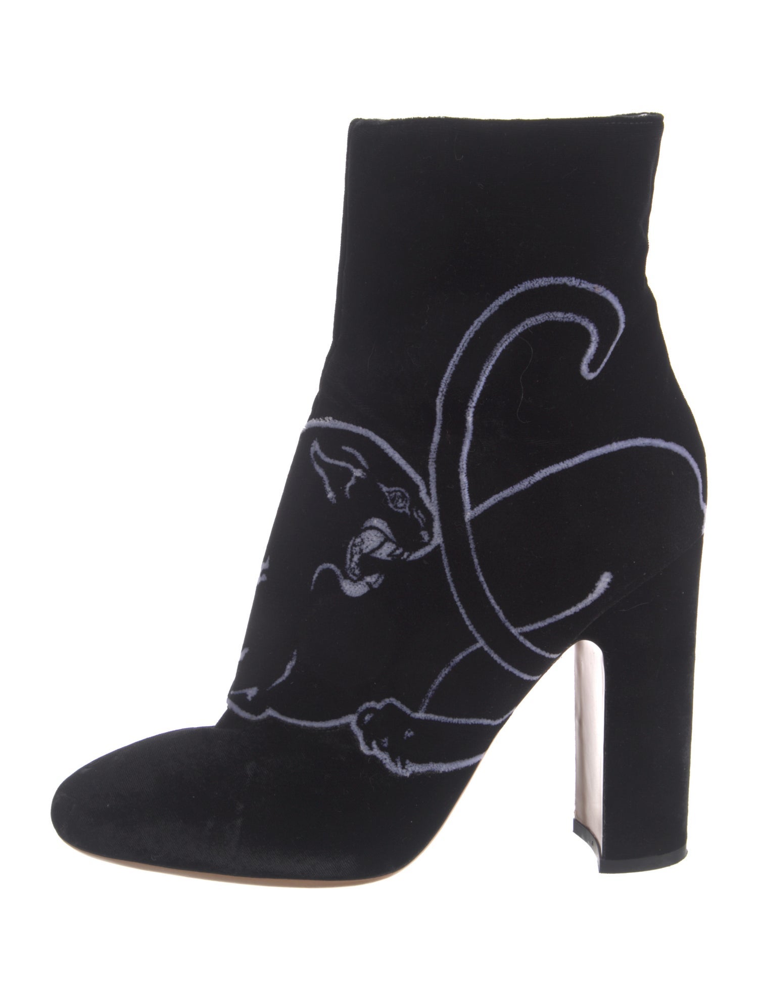 Valentino Velvet Graphic Print Sock Boots