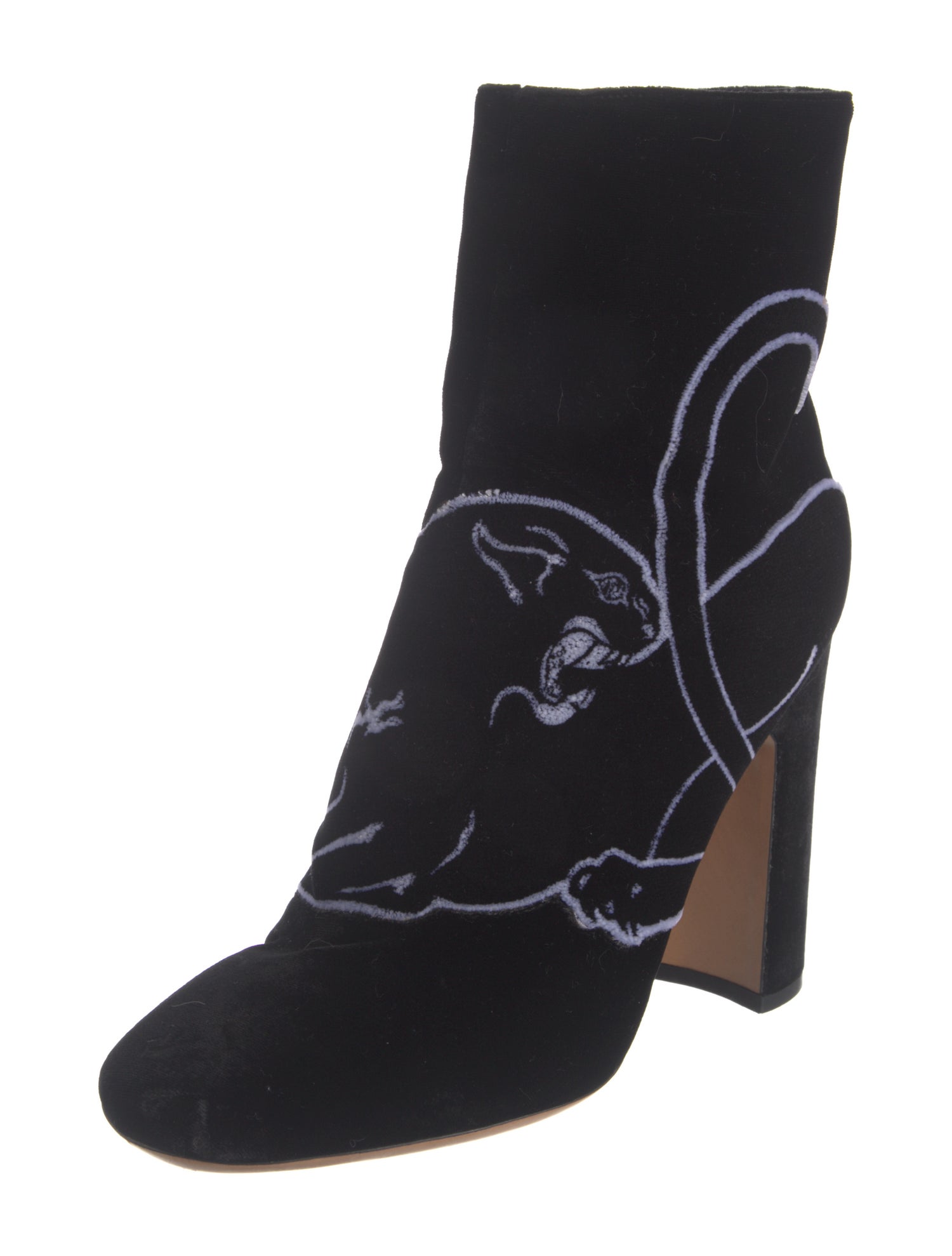 Valentino Velvet Graphic Print Sock Boots