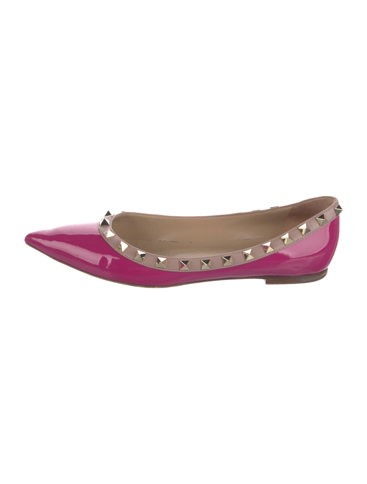 Valentino Rockstud Accents Patent Leather Ballet Flats